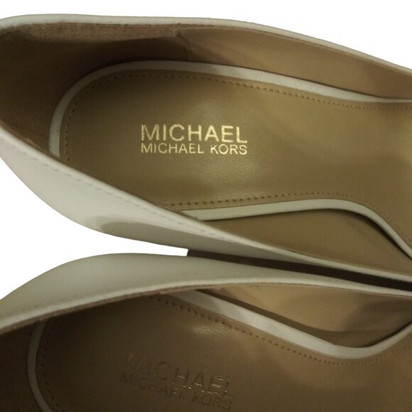 Michael Kors Leather Pumps, Size 7M, Block Heel, Pointed Toe, Abbi Flex Comfort - Picture 9 of 16